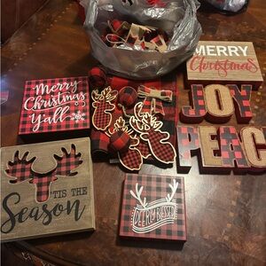 Buffalo plaid Christmas decorations